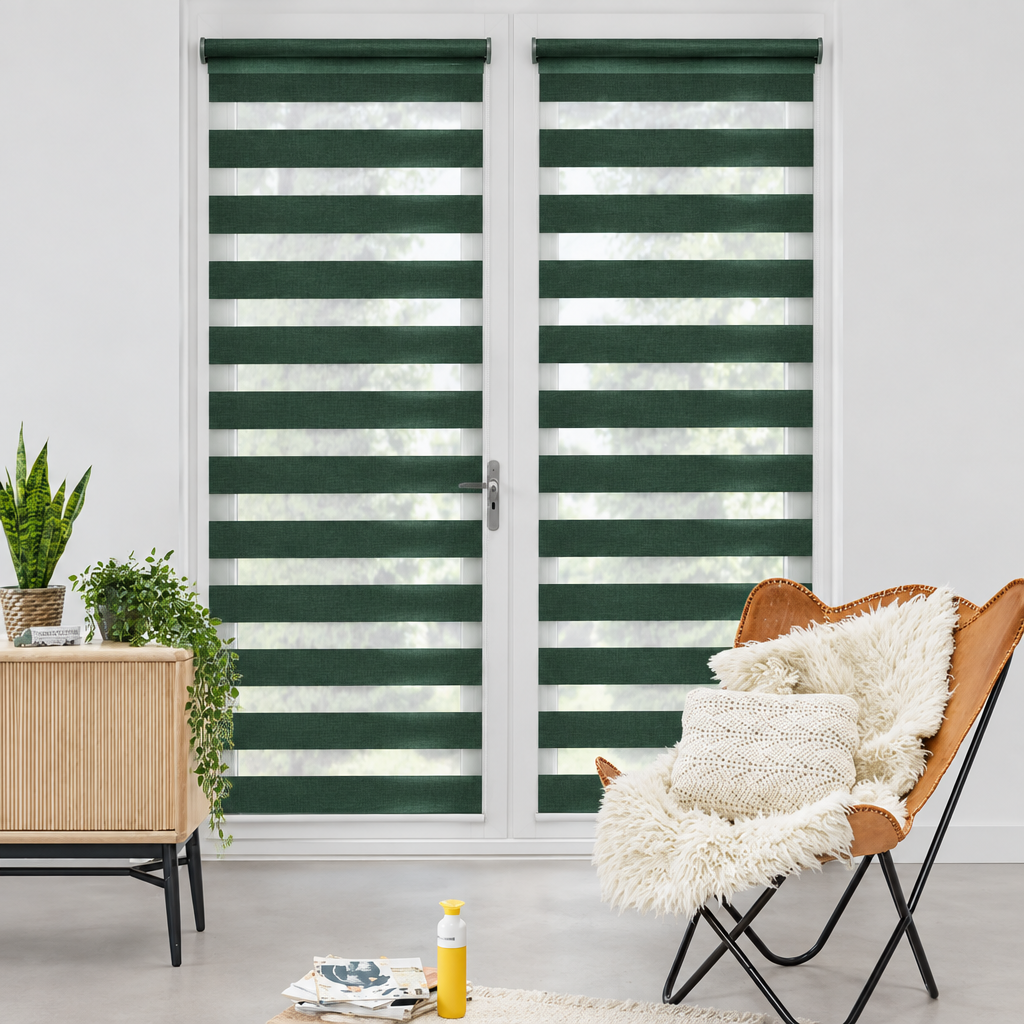 Bosgroen zebragordijn