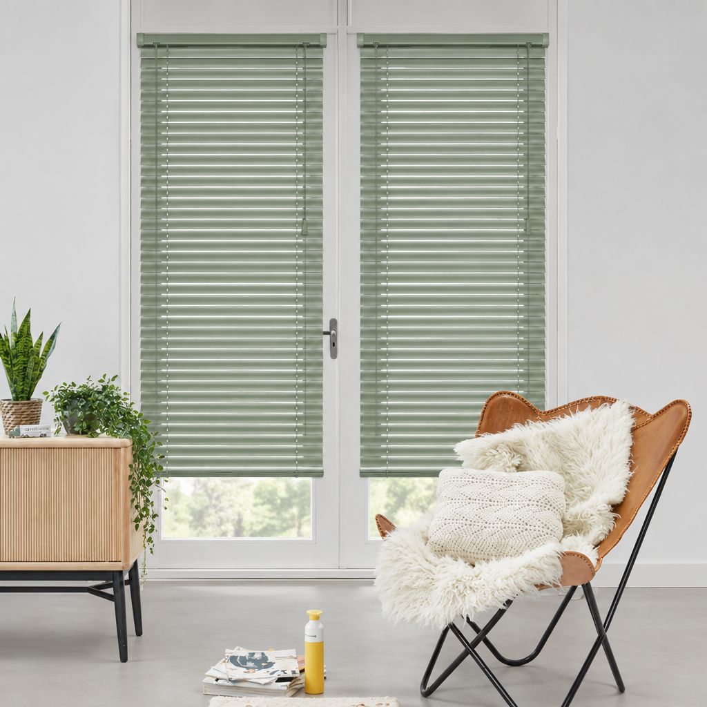Saliegroene aluminium jaloezieën